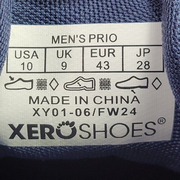 Xero Shoes Prio Men Sz‎ 10 Blue Barefoot Minimalist Shoe Zero Drop Running Gym - Picture 10 of 10